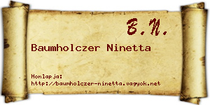 Baumholczer Ninetta névjegykártya